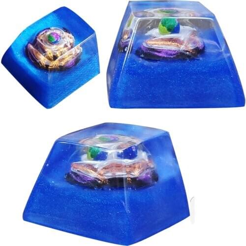 Mechanical Keyboard Custom Keycaps Handmade Resin Keycap Personality Design Cartoon Axis Keyboard Gift Pandora Planet Keycap