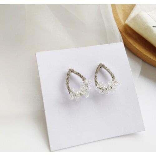 Mihan S925 needle Trendy Jewelr Teardrop Earrings Hot Selling Delicate High Quality Crystal With Glass Earrings For Girl Gifts