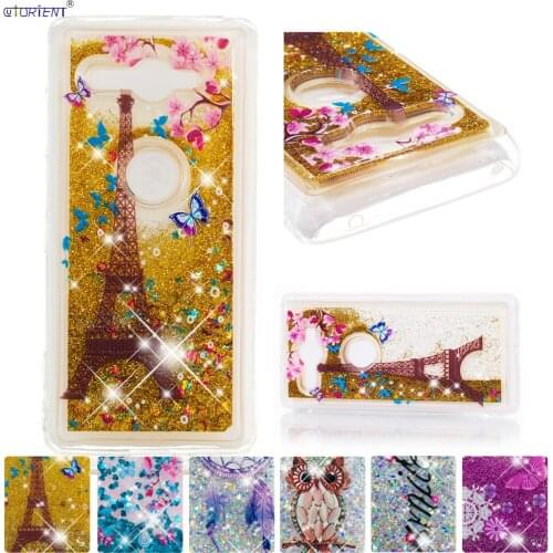 Cute Glitter Case for Sony Xperia XZ2 Compact Fitted Cover H8314 H8324 Bling Dynamic Quicksand Liquid Soft Silicone Back Cases