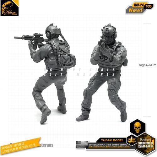 Yufan Model 1/35 Figure Model Kit Modern American Seal Veterans Resin Soldier Model Nai-24