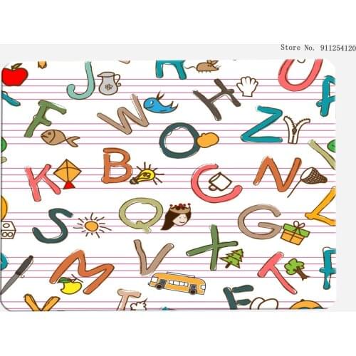 Cartoon Alphabet Kids Bath Rugs Entrance Doormats 3D Print Letter Carpet Hallway Kitchen Dinning Area Rug Flannel Dust Floor Mat