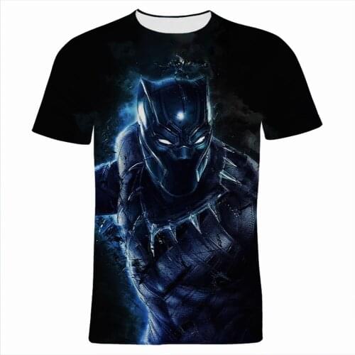 Marvel Black Panther 3D Print Mens T Shirt Summer Short Sleeve Casual Women Tee Shirts Streetwear Boy Girl Kids Clothing