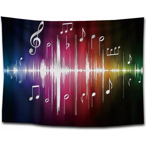 Musical Notes Rock Hip Hop Rock Poster Flags Banners Beach Towel Curtain Tapestries Wall Carpet Bedroom Living Room Wall Decor F