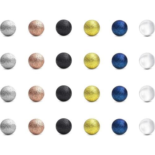 24PCS 14G 5mm Stainless Steel & Acrylic Replacement Balls for Body Jewelry Piercing Belly Button Rings Nipple Tongue Barbell
