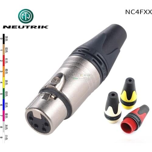 NEUTRIK NC4FXX 4-pin XLR female XLR balanced 4-pin female plug with color tail sleeve