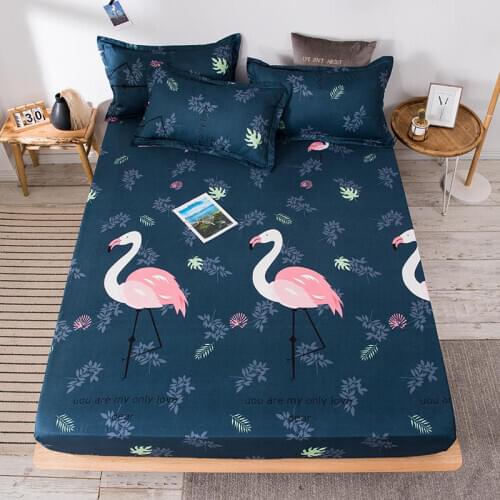 NEW 1pc Soft Printed Fitted Sheet With Elastic Band Bed Sheet Cover (No Pillowcases)Full Queen King Size Dropshipping
