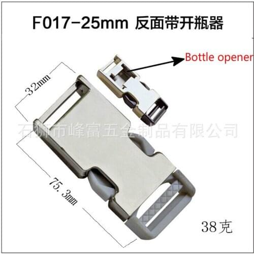 NEW Arrived 100Pcs 25MM Silver Color Side Release Metal+plastic Bottle opener Buckles Shackle For 25mm webbing Wholesale Retail