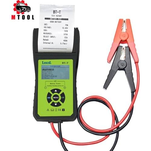New arrival BT-T Battery Tester Car Batteries Measure Tool with Printer Multilanguage Automotive Power System Diagnostic Meter