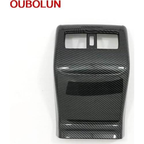 OUBOLUN ABS Carbon Style Car Styling Rear Air Outlet Conditioner Sequins Car Accessories For Honda Accord 2018 2019 10th