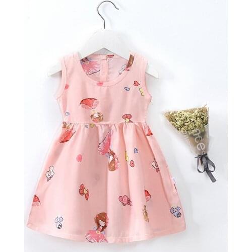 Sleeping Dress Cute Printing No Fading Solid Children Costumes Princess Night Dress for Sleeping