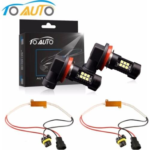 2Pcs Canbus H8 H11 HB3 9005 HB4 9006 Auto Fog Lights LED Car lights 1200LM 6000K No Error Led Bulbs Driving Lamp White 12V