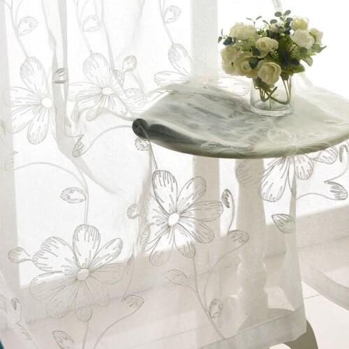 Korean-style Curtains for Living Dining Room Bedroom Pastoral European-style Embroidery Flower Modern Curtains Hemp Fabric