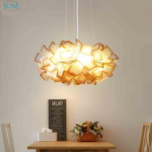 Modern Personality Creative Children Warm LED Flower Pendant Lights for Living Room Bedroom Aisle Walkway Entrance Restaurant
