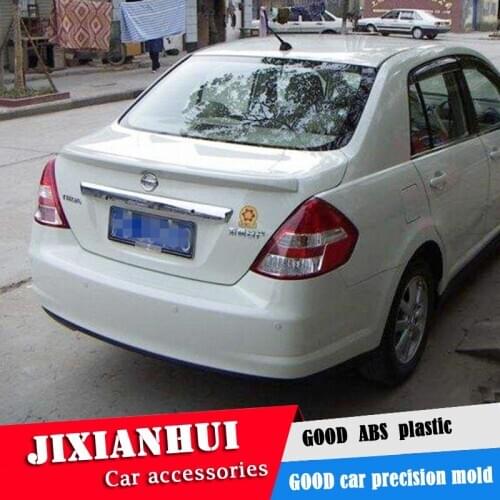 For Versa Spoiler 2006-2010 Nissan Tiida Sedan Spoiler DFYK ABS plastic Material Car Rear Wing Color Rear Spoiler