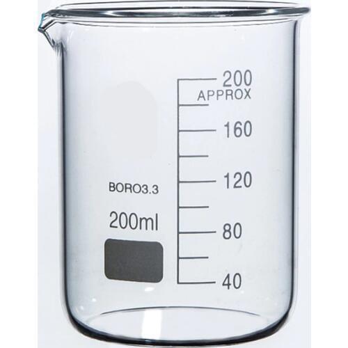 200mL Glass Beaker Low Form New Chemical Lab Glassware