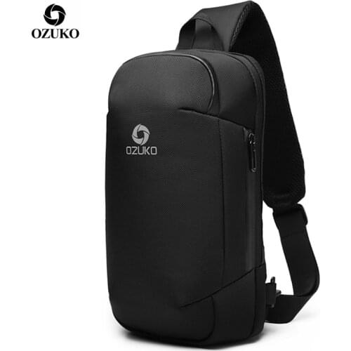 OZUKO Brand Men Anti-theft Crossbody Bags Male 9.7inch iPad Shoulder Messenger Bag USB Charging Waterproof Sling Chest Bag New