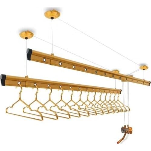 Aluminum Alloy 2.7 M Hand-Cranking Clothes Hanger for Free 12 Hangers One Hand Winch Drying Rack clothes dryer rack