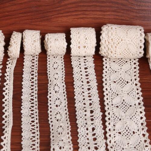 Mixed Sizes 10Yards White/Ivory/Black Color Knitting Cotton Lace Trim Ribbons For DIY Apparel Sewing Handmade Craft Accessories