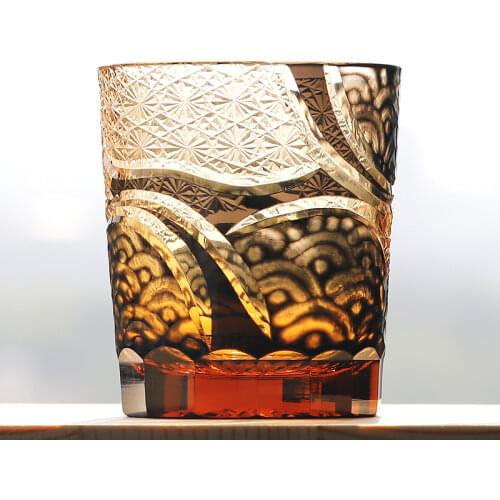 Japanese High Quality Overlay Carving Glass Of Edo Kiriko Sake Cups Whiskey Glass Wine Glass With Wooden Gift Box