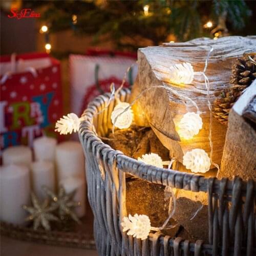 1.5/3/6M Lighting Warm White Fairy Tale LED Battery Box / USB Pine Cone Holiday Christmas Wedding New Year Party Decoration 5Z