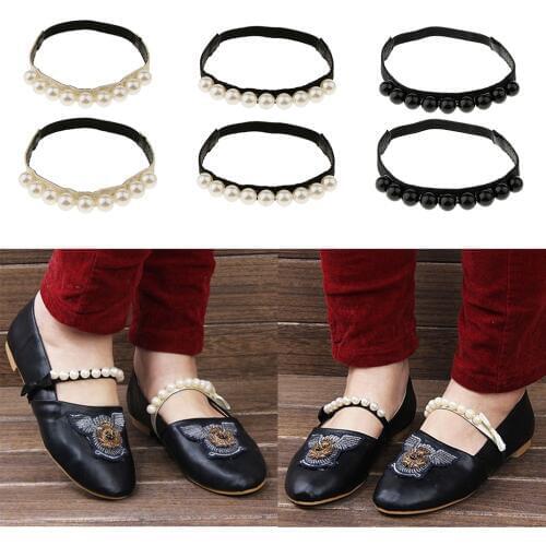 1 pair Detachable Anti-slip Anti-loose Leather Shoe Straps Shoe Accessories For Loose High Heeled Shoes Wedges Flats