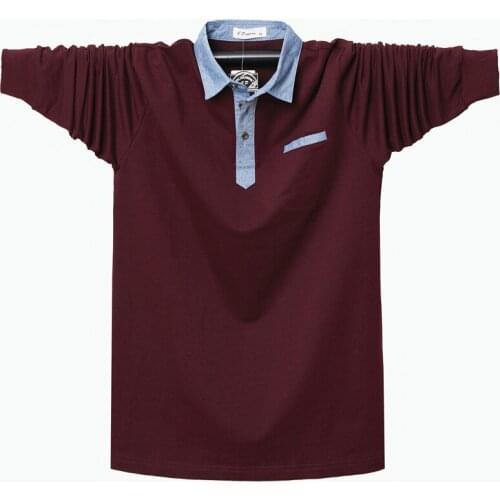 2021 Autumn and Winter Brand Loose Long-sleeved Polo Shirt Classic Style Contrast Lapel Young Mens Casual Cotton Polos 5-colors