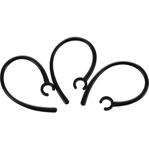 3 Pcs Handfree 5.5mm Hole Black Plastic Earhook for bluetooth Earphone