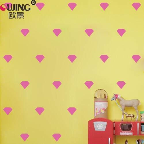 5.5*6.5cm*24pcs 3D Cartoon Geometry Diamond Shape Wall Stickers For Kids Baby Room Nursery Art Mural Home Decoration Wallpaper