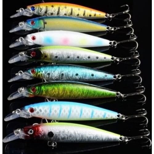 8 Pieces Minnow Hard Fish Bait 11cm 15.2g Dogs Bass Fish Killer Lure Wobbler Swimbait Fishing Tackle