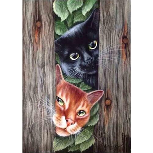 Kexinzu Full Square Round Drill 5D DIY Diamond Painting "Animal Cat" 3D Embroidery Cross Stitch Mosaic Home Decor Gift