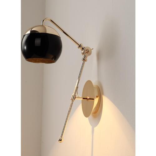 Free shipping American creative decorative wall lamp room simple personality can rotate glass designer wall lamp