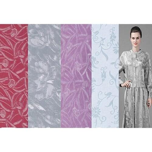 Europe Jacquard satin silk fabrics tissue Silk Fabrics for Dress silk chiffon patchwork stoff seda pura jacquard stiffen weiss