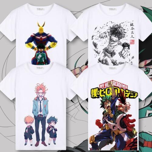 My Hero Academia Cosplay T Shirt Izuku Midoriya Summer T-Shirt Bakugou Katsuki Todoroki Shoto Top Tee Halloween Cosplay Costume