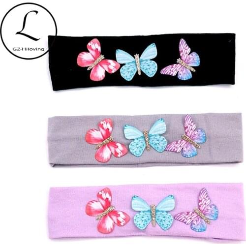 GZHilovingL Nebworn Baby Boys Girls Cotton Butterfly Headbands Infant Summer Soft Stretch Headwear Hair Accessories Newborn Gift
