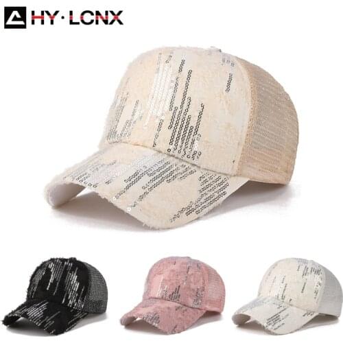 Summer Parent-child Women Children Sequined Cap With Cotton Breathable Mesh Outdoor Sports Sun Fashion Baseball Cap