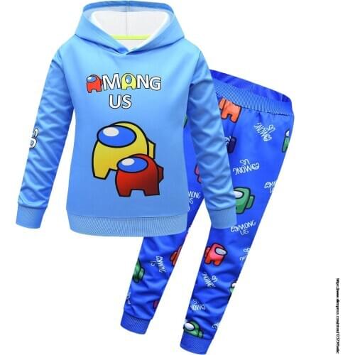 Game Among Us Kids Clothing Sets Printed Full Sleeves Hoodie +Pants Boys Girls Suit Children Casual Clothing