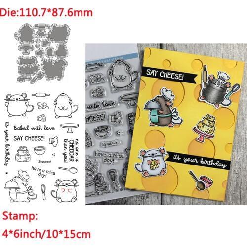 Rats who love baking Words Metal Cutting Dies&Transparent Clear Stamps For DIY Scrapbooking Album Paper Cards New 2020
