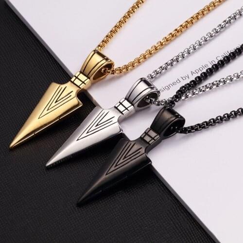 Arrow Pendant Mens Necklaces Jewelry Chain Hip Hop Punk Christmas Halloween Gift For Men Women Necklace