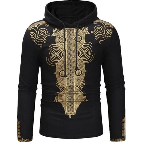 LUCLESAM Men African Style Dashiki Print Hoodies Mens Hiphop Streetwear Hooded Sweatshirt sudaderas hombre
