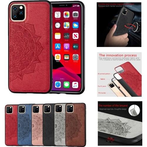 Cute 3D Mandala Cloth Pattern Case for iPhone 12 Mini 11 Pro Max XR XS X SE 2020 6S 7 8 Plus Coque Shockproof Phone Back Cover