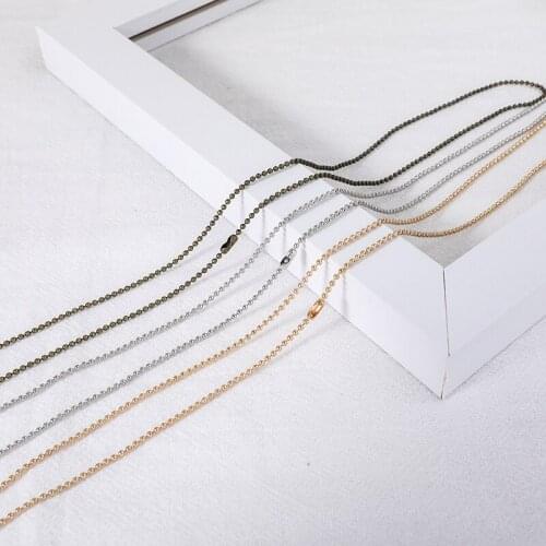2mm Cuban Fashion Chain For Men And Women 5-color Plated Brass Necklace Jewelry Making DIY Pendant Bracelet For Men And Women