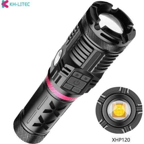 Most Powerful Led Flashlight 4 core XHP90.2 4 Colors USB Rechargeable Powerbank 3pcs 18650 Battery Torch Camping Zoom Lantern