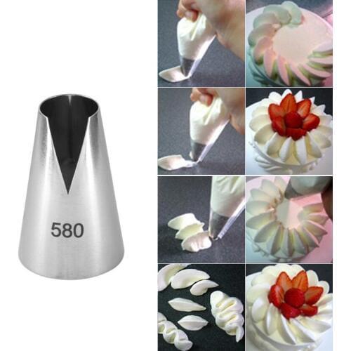 580# Ruffle Tips Stainless Steel Icing Piping Nozzles Cake Decorating Pastry Tip Sets Cupcake Tools Bakeware
