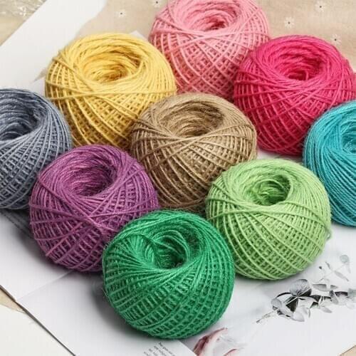 25m 2mm Natural Twine Cord Jute Twine Rope DIY Decor Twine Jute String Gardening Cord Craft Gift Packing Strings Party Supplies