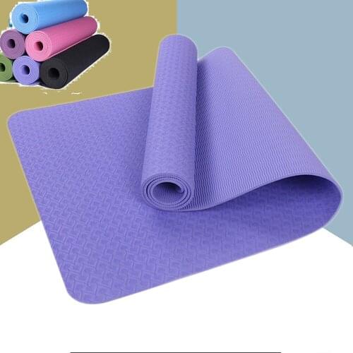 Non-slip TPE Yoga Mat 183*60cm Tasteless Quality Non-toxic Materials 6mm Thickness Gym Mat for fitness Sport in Home