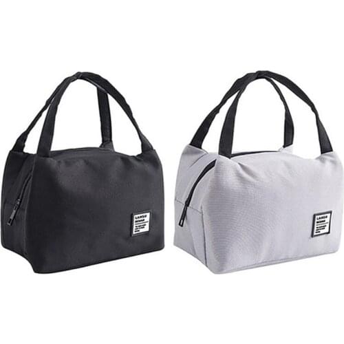 Sale 2021 Lunch Bags Portable Lunch Box Large Large Capacity Picnic Bags Insulation Box Solid Color Food Case Food Handbags