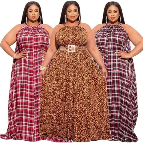 Plus Size Women Clothing Maxi Dress Wholesale Summer Sexy Leopard Loose Stretch Elegant Party Dresses for Women Dropshipping