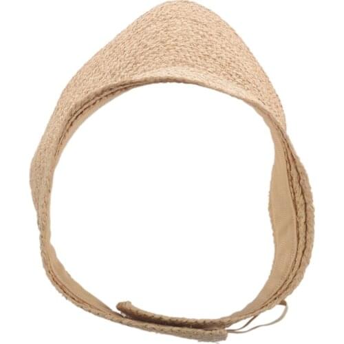 Ladies Anti-Uv Roll Up Sun Visor Hat Women Straw Raffia Sun Visor Caps