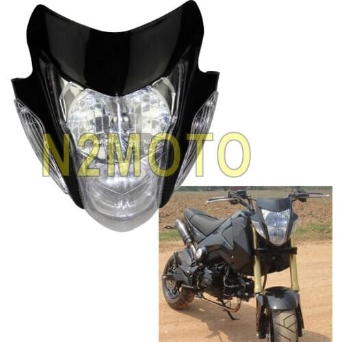 Universal Motorcycle Off Road Dirt Bike Headlight Fairing Nake Bike Black Headlight Headlamp For Honda Suzuki Yamaha Kawasaki