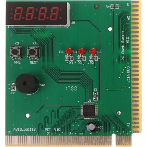 1Pc PCI & ISA Main Motherboard Analyzer Diagnostic Card Display 4-Digit Computer Debug Post Cards Tester High Quality C26